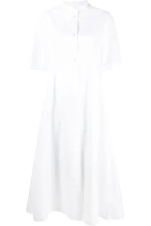 Jil Sander Femme, Tops, Blanc, Taille: 36 FR Robe Chemise en Coton à Manches Longues