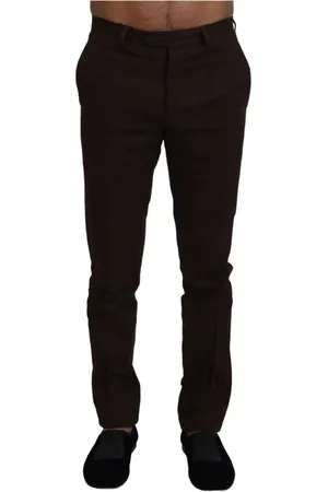 Bencivenga Homme, Pantalons, Brun, Taille: M Pantalon Formel en Coton Marron