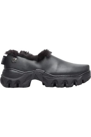ROMBAUT Homme, Chaussures, Noir, Taille: 45 EU Sabots en cuir végétalien avec fausse fourrure