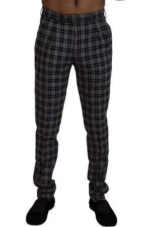 Bencivenga Homme, Pantalons, Multicolore, Taille: S Pantalon Chino Slim Fit à Carreaux Gris