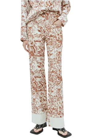 REJINA PYO Femme, Pantalons, Multicolore, Taille: 38 FR Pantalon en Denim Jacquard Graphique