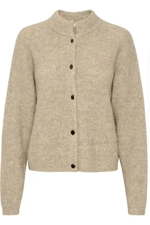 Gestuz Femme, Pulls, , Taille: 42 FR Gilet Court en Tricot Doux Sable Chaud