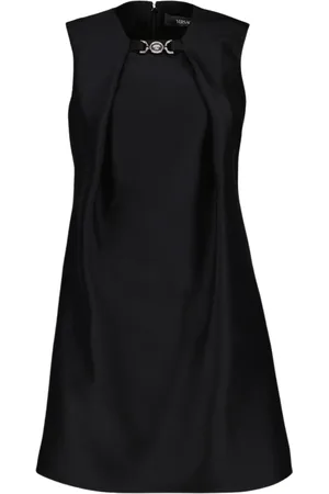 VERSACE Femme, Robes, Noir, Taille: 36 FR Robe Noire en Laine Sans Manches
