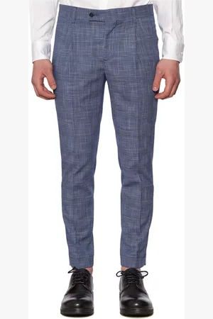 D.A. Daniele Alessandrini Homme, Pantalons, Bleu, Taille: M Pantalon à Carreaux pour Homme