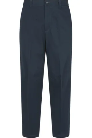 Lanvin Homme, Pantalons, Bleu, Taille: L Pantalon Biker en Twill avec Poches Zippées