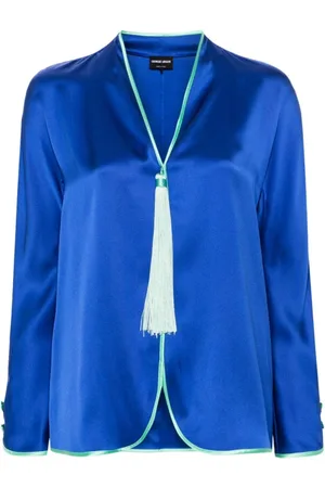 Giorgio Armani Femme, Blouses et Chemises, Bleu, Taille: 40 FR Collection Chemises Élégantes