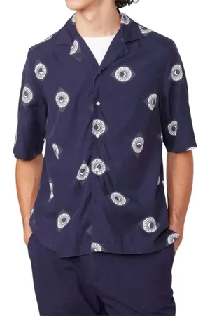 OFFICINE GENERALE Homme, Chemises, Bleu, Taille: M Chemise à pois à manches courtes