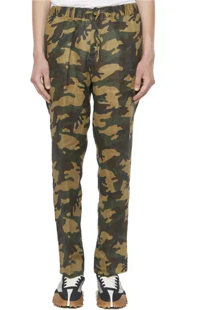 D.A. Daniele Alessandrini Homme, Pantalons, Multicolore, Taille: L Pantalon camouflage en lin
