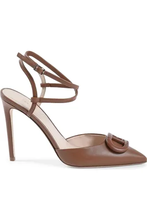 DEE OCLEPPO Femme, Chaussures, Brun, Taille: 37 1/2 EU Escarpin en Cuir Noir à Lacets et Talon Aiguille