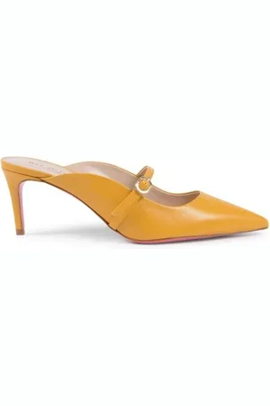 DEE OCLEPPO Femme, Chaussures, Jaune, Taille: 38 EU Mules en Cuir Italien Pointu