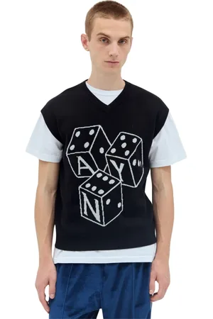 AWAKE NY Homme, Pulls, Noir, Taille: XL Gilet Tricot Intarsia