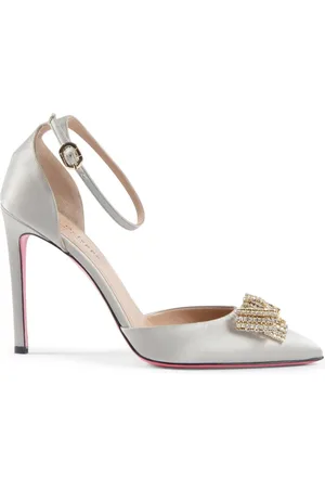 DEE OCLEPPO Femme, Chaussures, Gris, Taille: 37 EU en Cristal Escarpin en Satin Semelle Rose