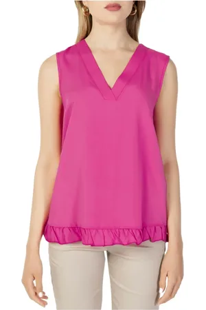 SANDRO FERRONE Femme, Tops, Rose, Taille: 40 FR Débardeur sans manches col en V fuchsia