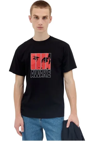AWAKE NY Homme, Tops, Noir, Taille: M T-shirt en jersey de coton à impression graphique