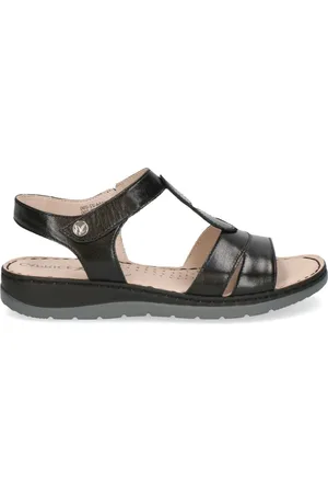 Caprice Femme, Chaussures, Noir, Taille: 36 EU Sandales Plates Décontractées Noires