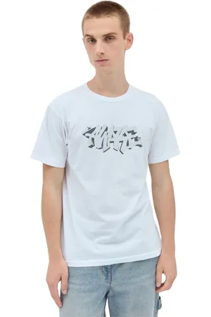 AWAKE NY Homme, Tops, Blanc, Taille: M Graffiti Crewneck T-Shirt