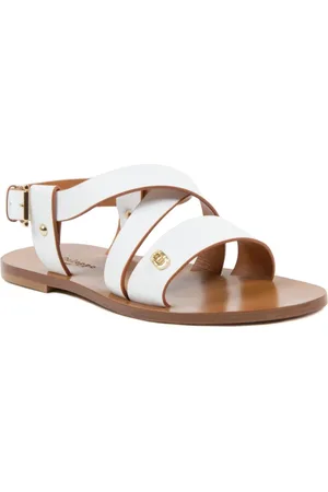 DEE OCLEPPO Femme, Chaussures, Blanc, Taille: 37 EU Sandales à Boucle pour Aventures ensoleillées