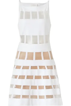 GENNY Femme, Robes, Blanc, Taille: 36 FR Robe Courte A-ligne Transparente