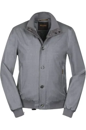 MOORER Homme, Vestes, Gris, Taille: M Bomber en Flanelle et Soie Ultra-fine