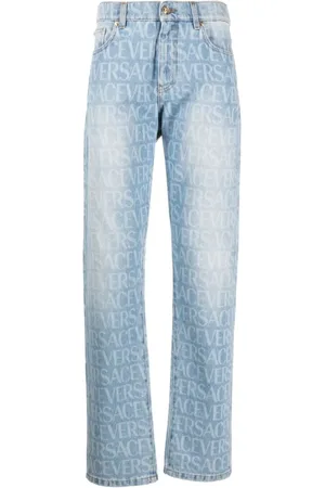VERSACE Homme, Jeans, Bleu, Taille: W33 Jean Bleu avec Détails Medusa