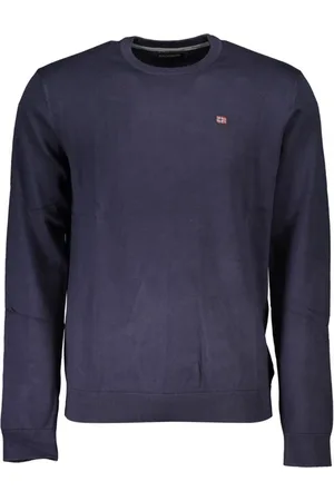Napapijri Homme, Pulls, Bleu, Taille: S Pull Bleu à Col Rond Brodé