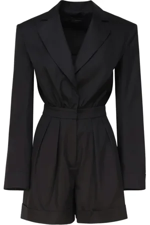 Andamane Femme, Combinaisons et Ensembles, Noir, Taille: 40 FR Ensemble noir Rina avec col à revers pointu