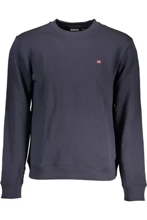 Napapijri Homme, Pulls, Bleu, Taille: M Pull Bleu à Col Rond avec Logo Brodé