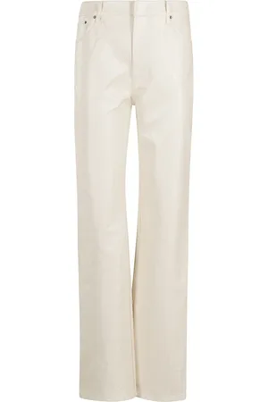 ROTATE Femme, Pantalons, Blanc, Taille: 38 FR Pantalon Droit Texturé