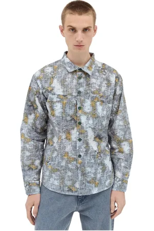 Brain Dead Homme, Chemises, Multicolore, Taille: M Chemise Coeur Tissu Texturé