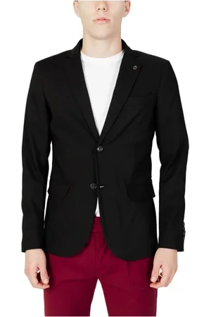 GIANNI LUPO Homme, Vestes, Noir, Taille: S Blazer Noir Button-Up pour Homme