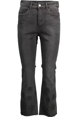 Desigual Femme, Jeans, Noir, Taille: 38 FR Jeans en coton brodé avec détails contrastants
