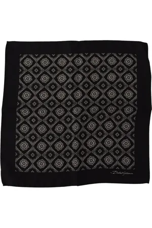 Dolce & Gabbana Homme, Accessoires, Multicolore, Taille: ONE Size Foulard Carré en Soie Motif Géométrique