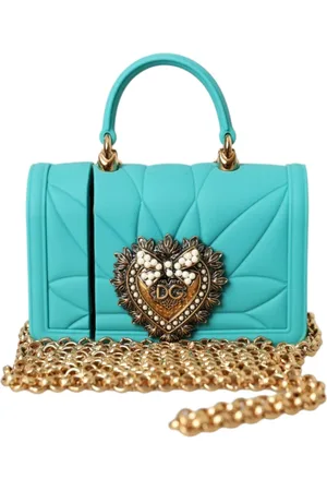 Dolce & Gabbana Femme, Accessoires, Bleu, Taille: ONE Size Coque Airpods Coeur Matelassé avec Chaîne
