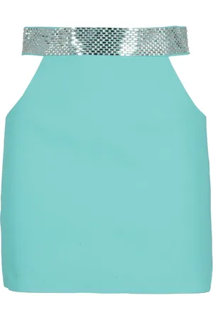 GIUSEPPE DI MORABITO Femme, Tops, Bleu, Taille: 38 FR Robe Élégante en Satin