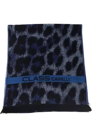Roberto Cavalli Homme, Accessoires, Multicolore, Taille: ONE Size Écharpe de luxe en laine à imprimé animalier