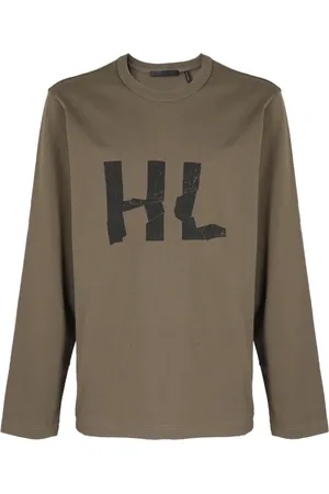 Helmut Lang Homme, Tops, Brun, Taille: S Tee-shirt à Manches Longues Froissé