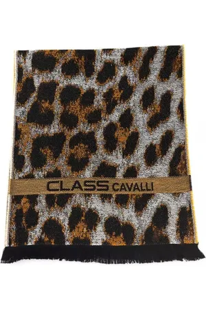Roberto Cavalli Homme, Accessoires, Brun, Taille: ONE Size Fantasy Logo Écharpe