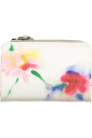 Desigual Femme, Accessoires, Multicolore, Taille: ONE Size Portefeuille en Polyester Blanc avec Détails Logo