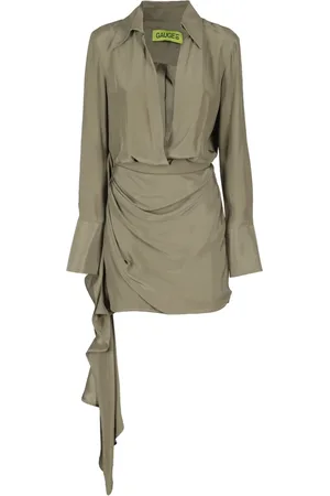 GAUGE81 Femme, Robes, Vert, Taille: 38 FR Robe Élégante en Soie Gravia