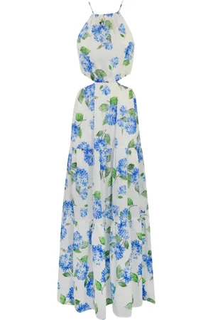 MC2 SAINT BARTH Femme, Robes, Multicolore, Taille: 42 FR Robe Maxi Florale avec Découpes