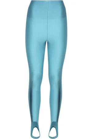 Andamane Femme, Pantalons, Bleu, Taille: 36 FR Leggings en Nylon Turquoise avec Taille Élastique