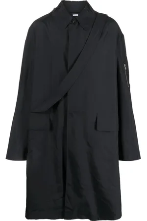 Random Identities Homme, Manteaux, Noir, Taille: S Navy Raincoat with Strap