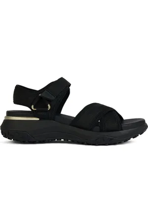 Geox Femme, Chaussures, Noir, Taille: 37 EU Sandales plates noires pour femmes