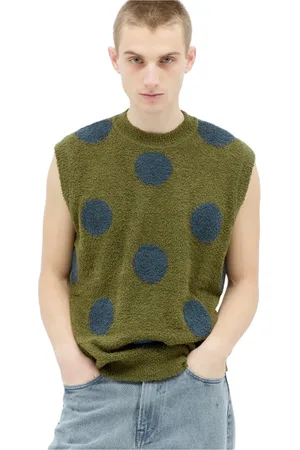 Brain Dead Homme, Pulls, Vert, Taille: M Gilet Tricot à Pois