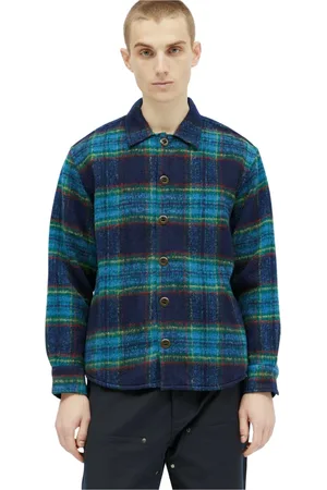 Brain Dead Homme, Chemises, Multicolore, Taille: M Chemise Flanelle à Carreaux