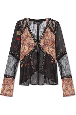 AllSaints Femme, Blouses et Chemises, Multicolore, Taille: 40 FR Haut en Matière Mixte Florence
