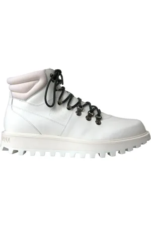 Dolce & Gabbana Homme, Chaussures, Blanc, Taille: 42 EU Bottines Blanches avec Détails Logo