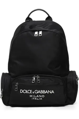 Dolce & Gabbana Homme, Sacs, Noir, Taille: ONE Size Sac à Dos en Nylon Noir avec Détails en Cuir