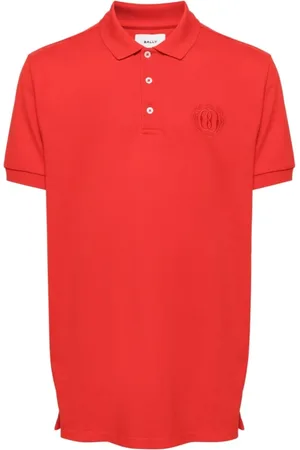 Bally Homme, Tops, Rouge, Taille: S Polo Rouge avec Logo Brodé
