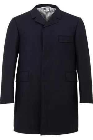Thom Browne Homme, Manteaux, Bleu, Taille: L Manteau Chesterfield Bleu